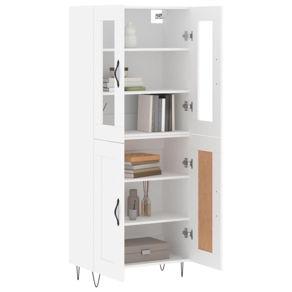 Visoka komoda bijela 69,5x34x180 cm konstruirano drvo