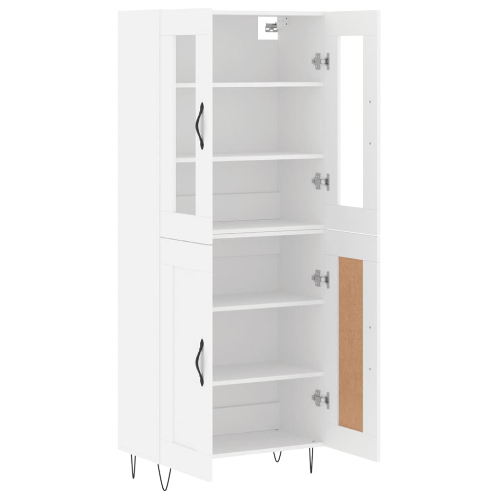 Visoka komoda bijela 69,5x34x180 cm konstruirano drvo