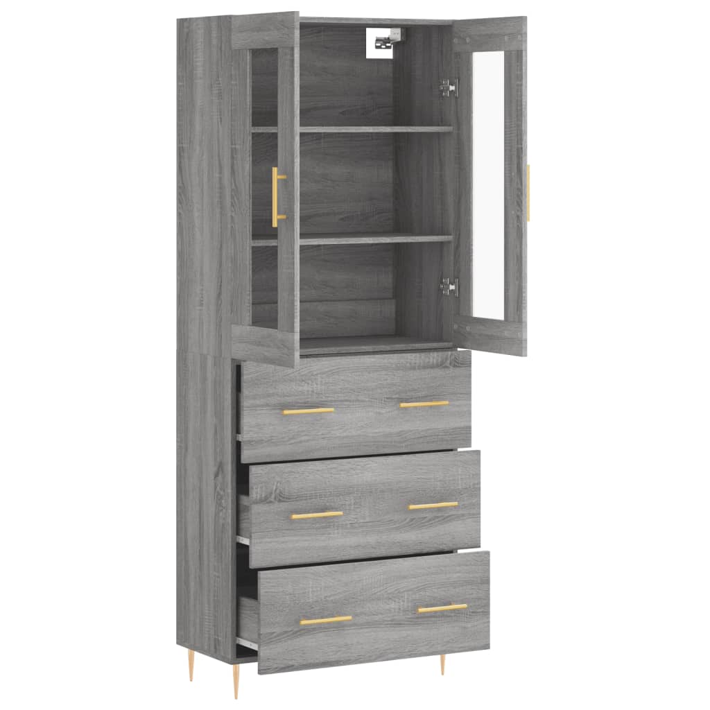 Visoka komoda siva sonome 69,5x34x180 cm od konstruiranog drva