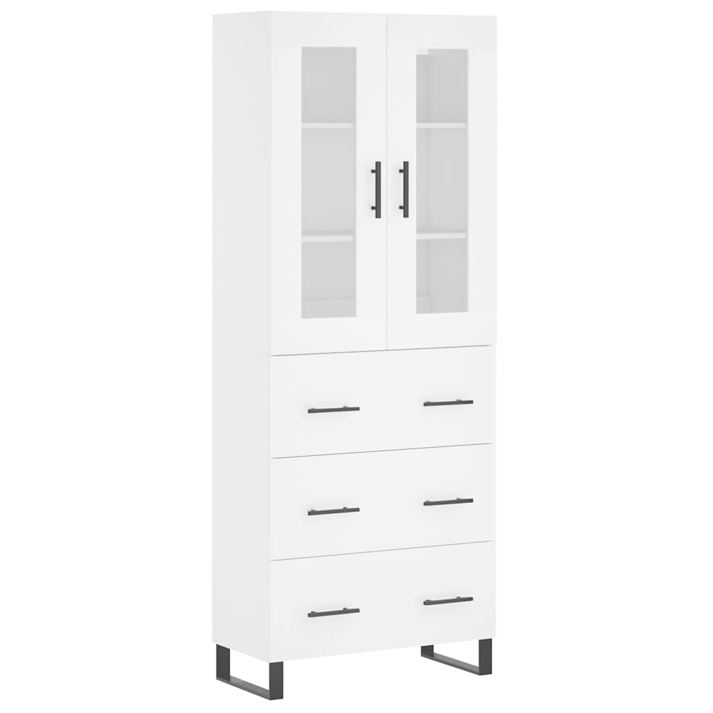 Visoka komoda bijela 69,5x34x180 cm konstruirano drvo