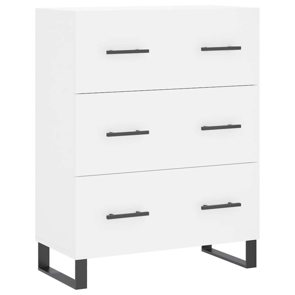 Visoka komoda bijela 69,5x34x180 cm konstruirano drvo