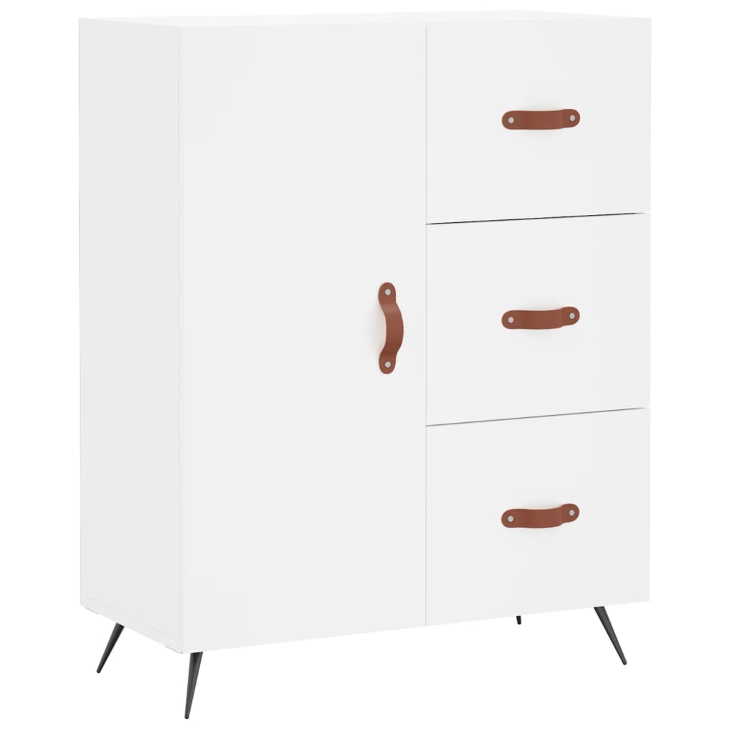 Visoka komoda bijela 69,5x34x180 cm konstruirano drvo