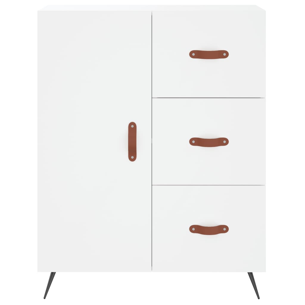 Visoka komoda bijela 69,5x34x180 cm konstruirano drvo