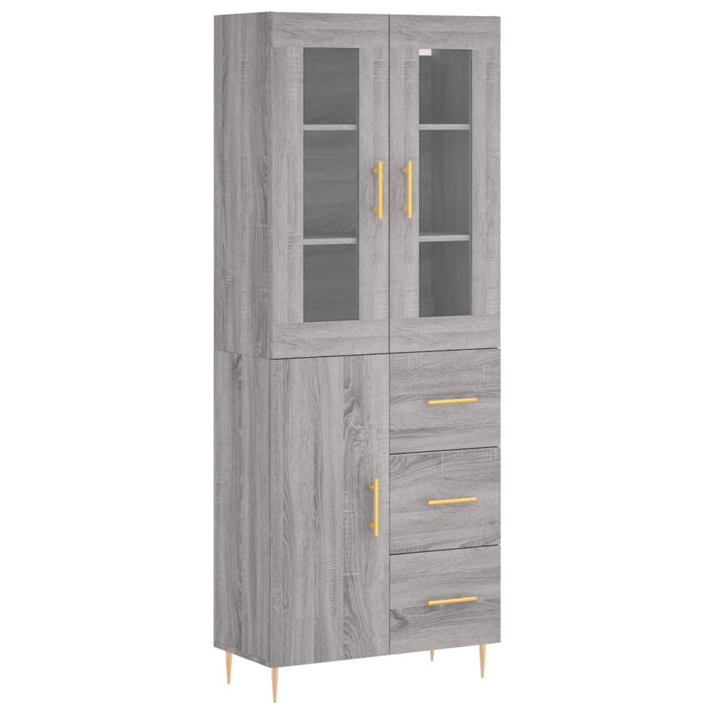 Visoka komoda siva sonome 69,5x34x180 cm od konstruiranog drva