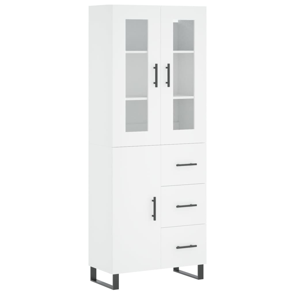 Visoka komoda bijela 69,5x34x180 cm konstruirano drvo