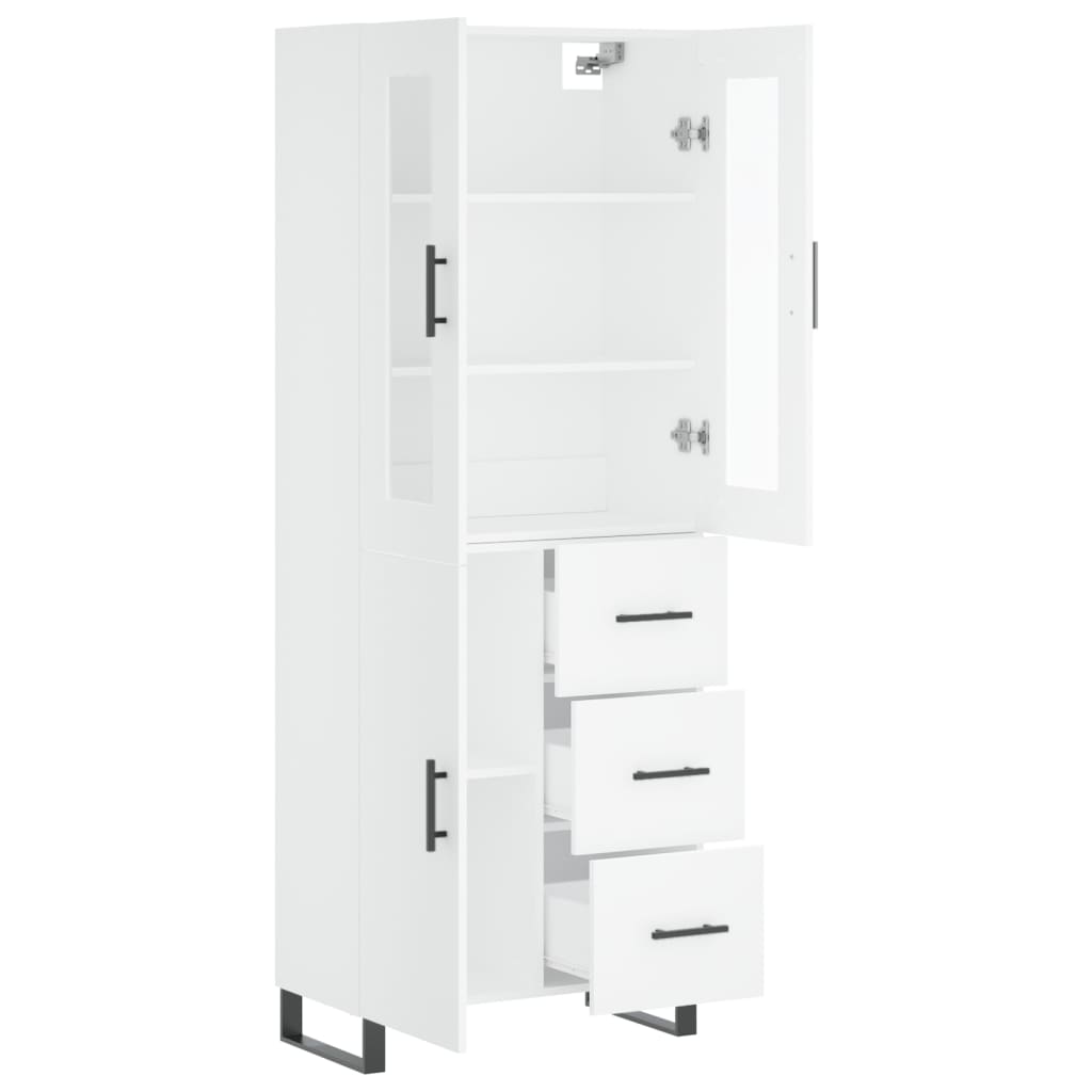 Visoka komoda bijela 69,5x34x180 cm konstruirano drvo