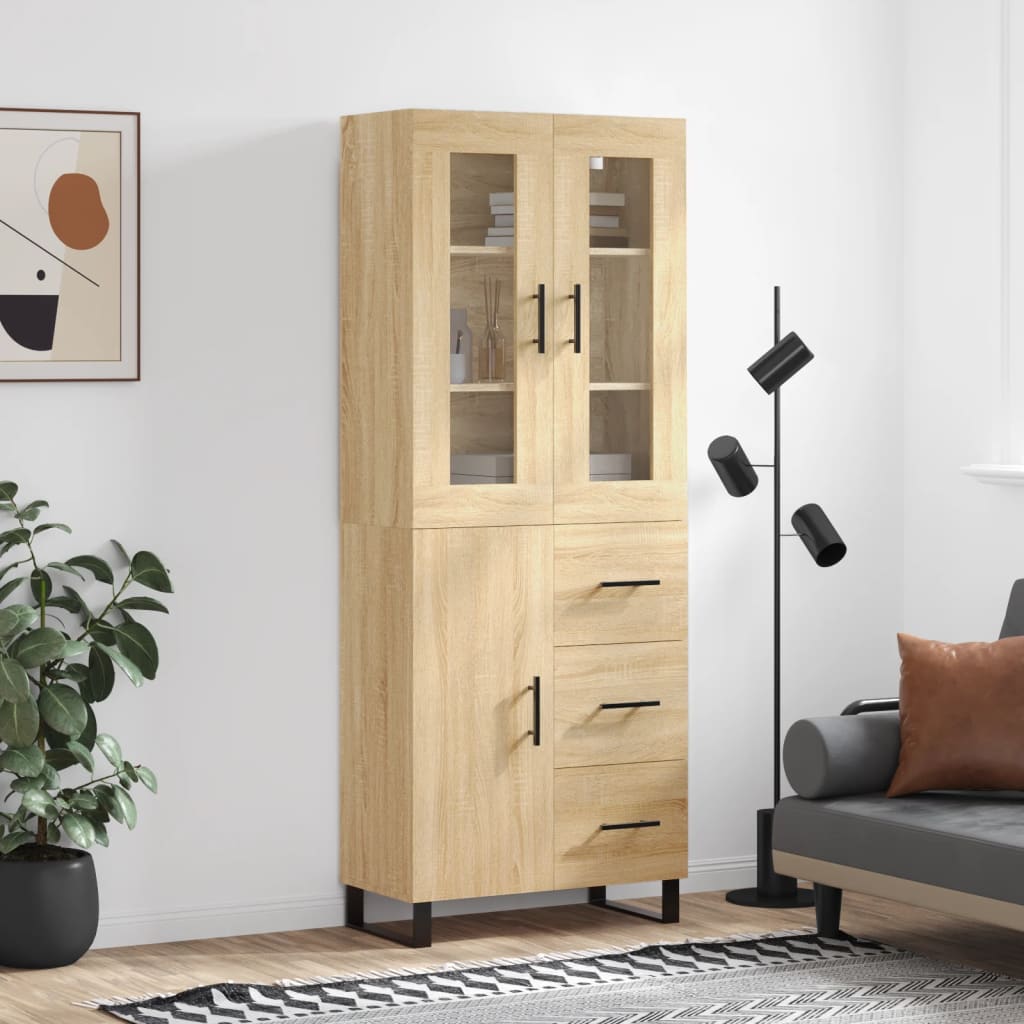 Visoka komoda hrasta sonome 69,5x34x180cm od konstruiranog drva