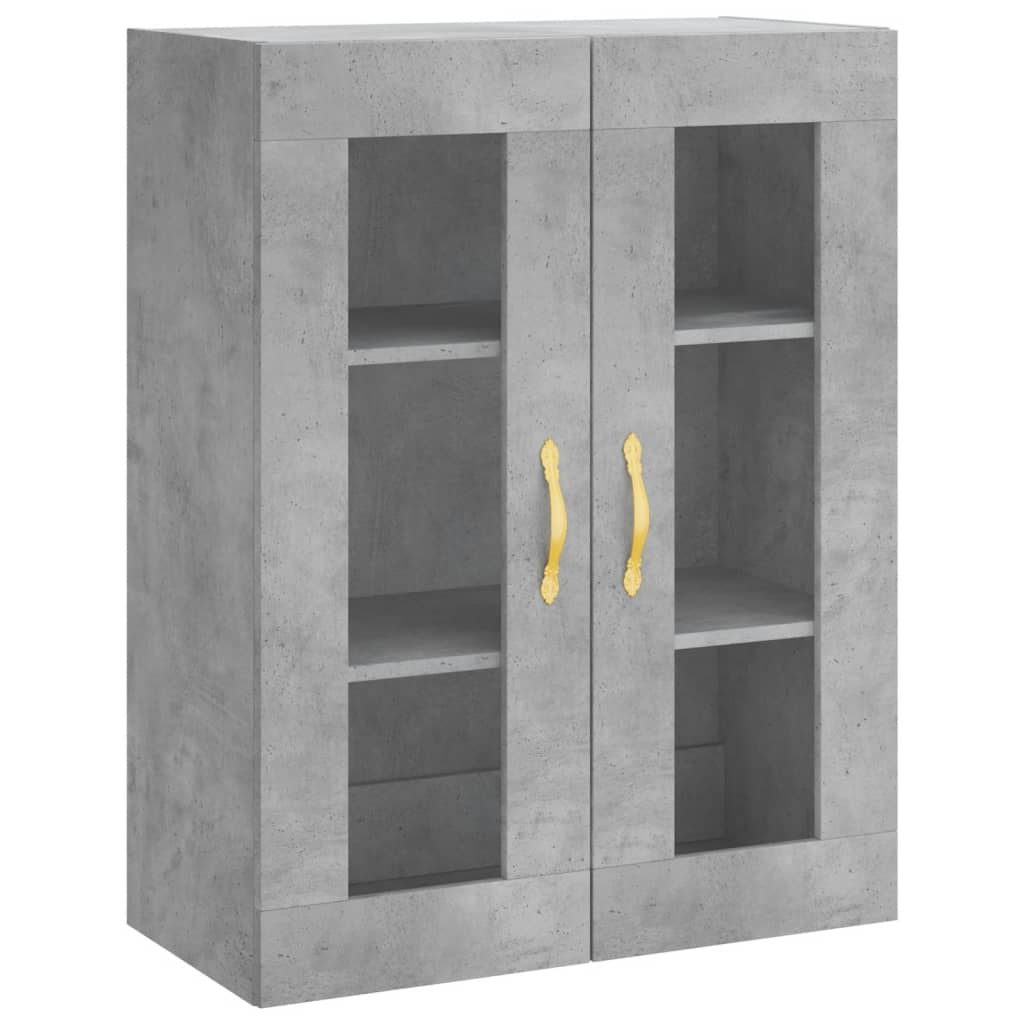 Visoka komoda siva betona 69,5x34x180 cm od konstruiranog drva