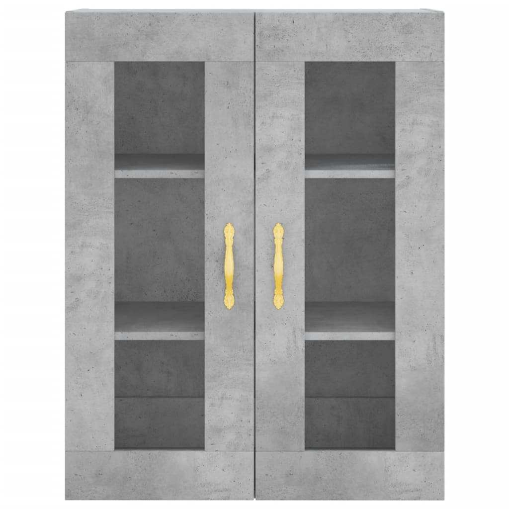 Visoka komoda siva betona 69,5x34x180 cm od konstruiranog drva