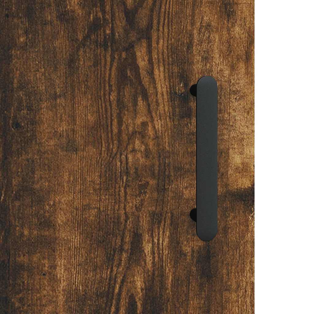 Visoka komoda dimljeni hrast 69,5x34x180 cm konstruiranog drva