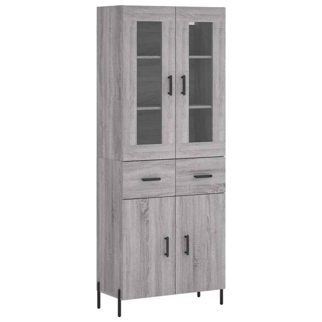 Visoka komoda siva sonome 69,5x34x180 cm od konstruiranog drva