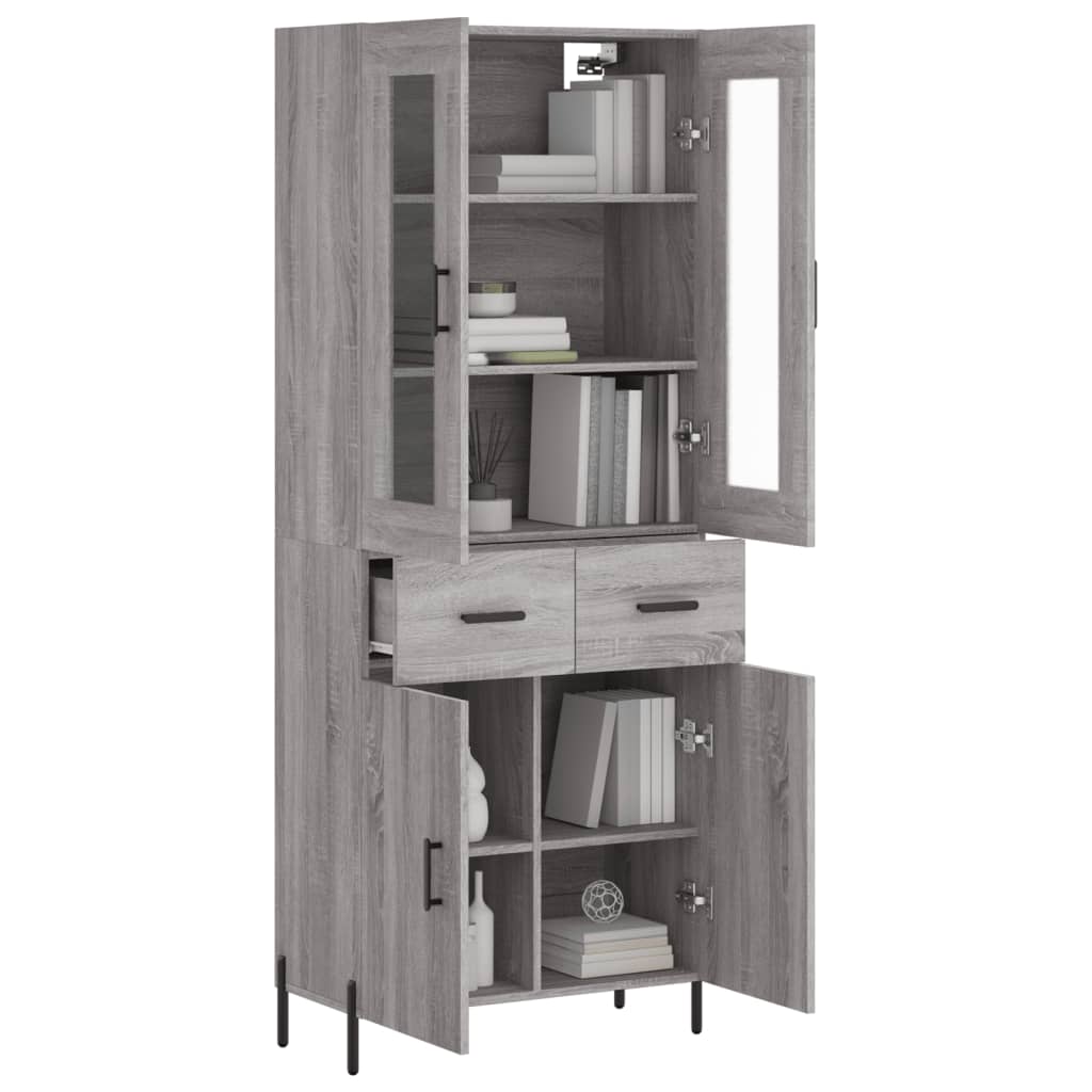 Visoka komoda siva sonome 69,5x34x180 cm od konstruiranog drva