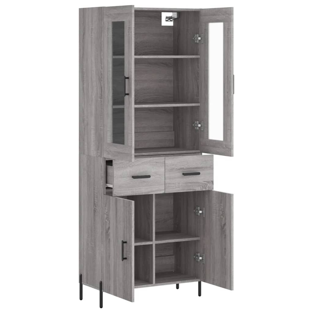 Visoka komoda siva sonome 69,5x34x180 cm od konstruiranog drva