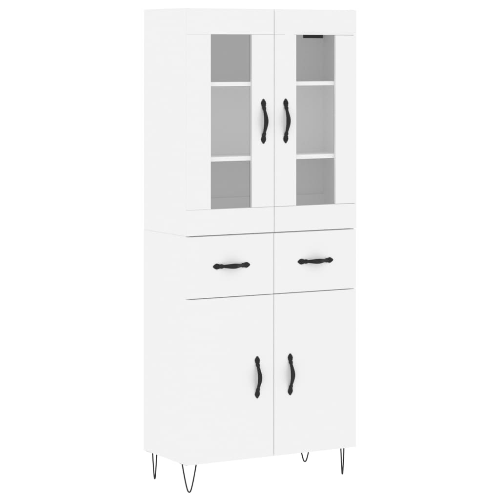 Visoka komoda bijela 69,5x34x180 cm konstruirano drvo
