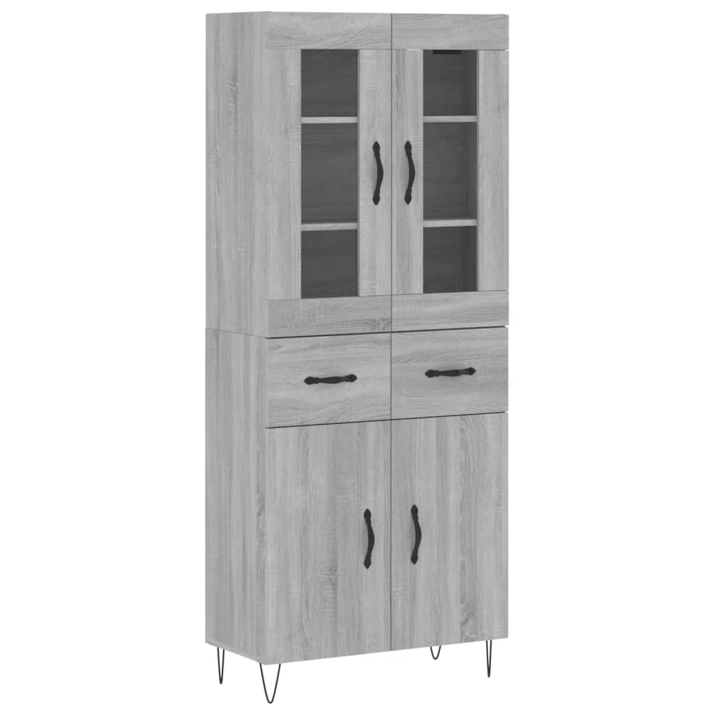 Visoka komoda siva sonome 69,5x34x180 cm od konstruiranog drva