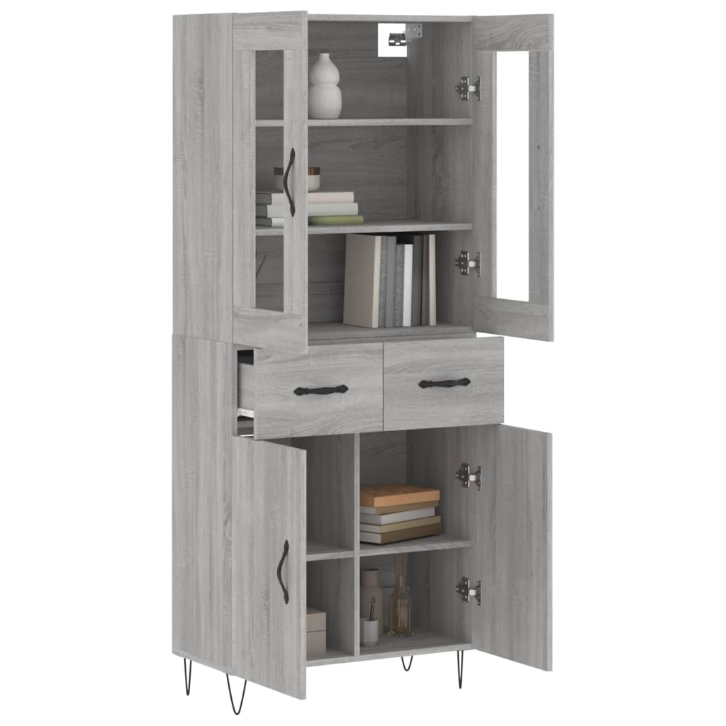 Visoka komoda siva sonome 69,5x34x180 cm od konstruiranog drva