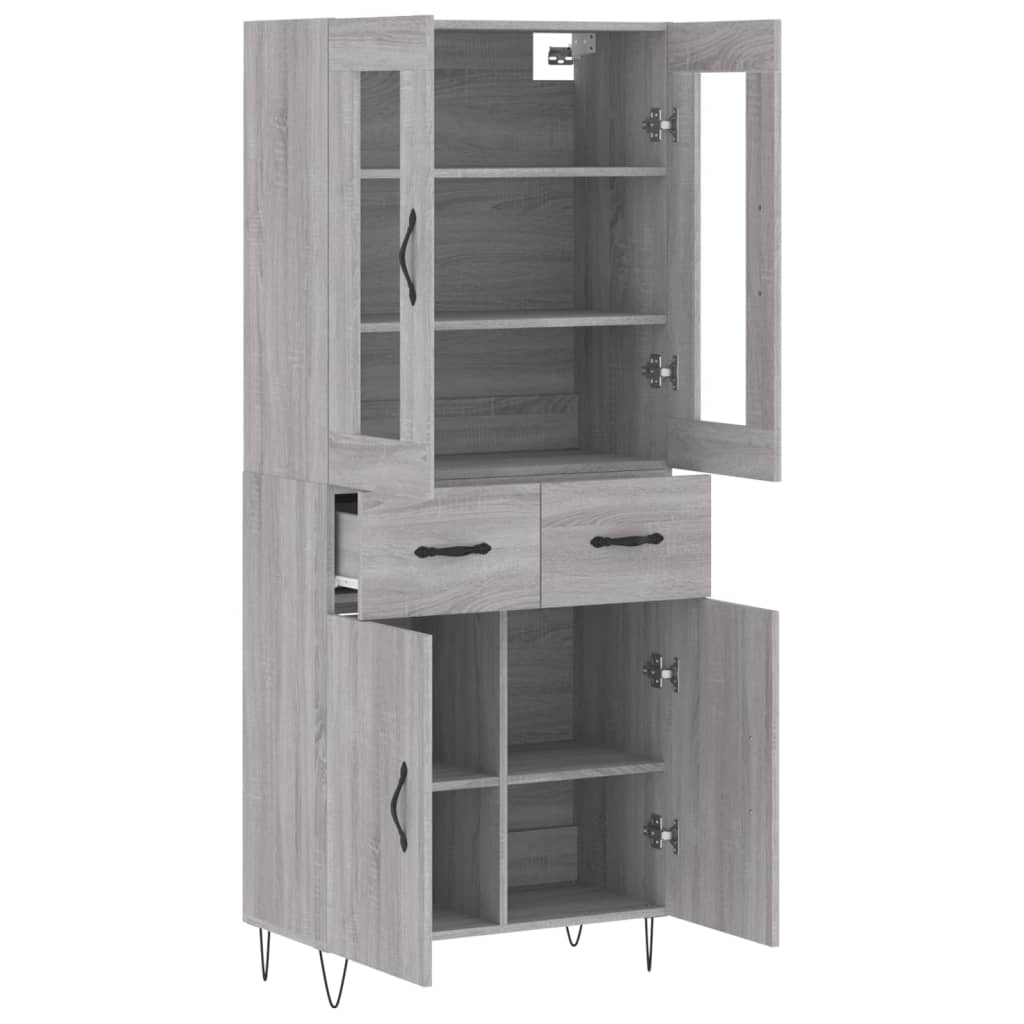 Visoka komoda siva sonome 69,5x34x180 cm od konstruiranog drva