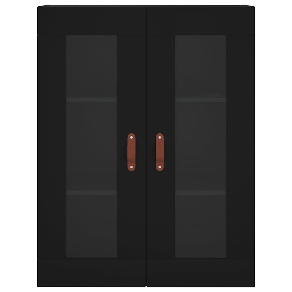 Visoka komoda crni 69,5x34x180 cm konstruirano drvo