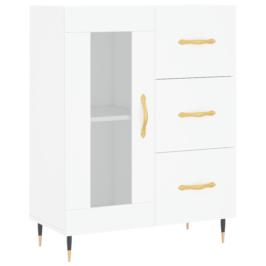 Visoka komoda bijela 69,5x34x180 cm konstruirano drvo