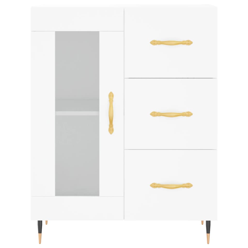 Visoka komoda bijela 69,5x34x180 cm konstruirano drvo