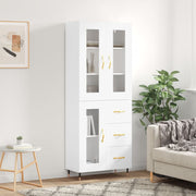 Visoka komoda bijela 69,5x34x180 cm konstruirano drvo