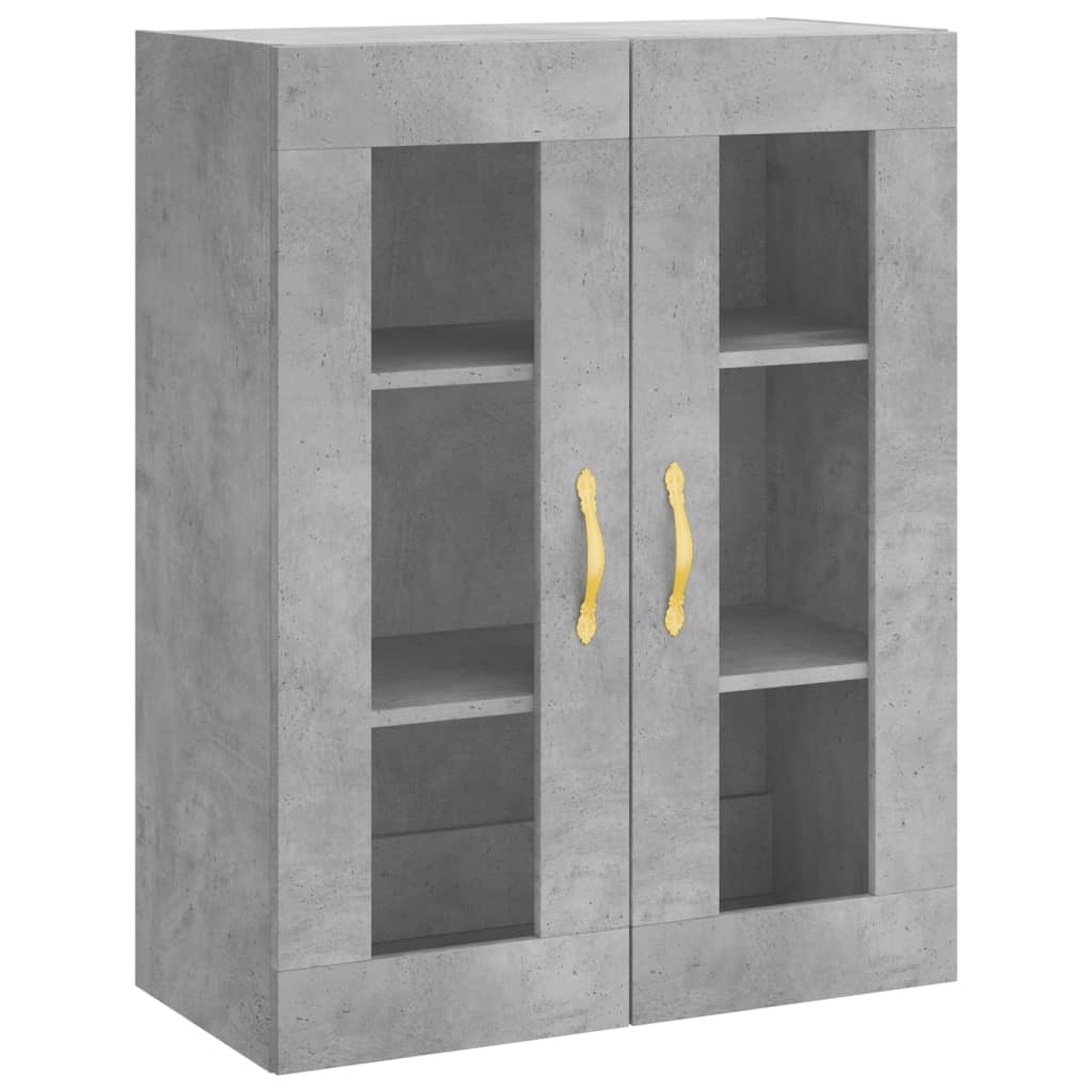 Visoka komoda siva betona 69,5x34x180 cm od konstruiranog drva