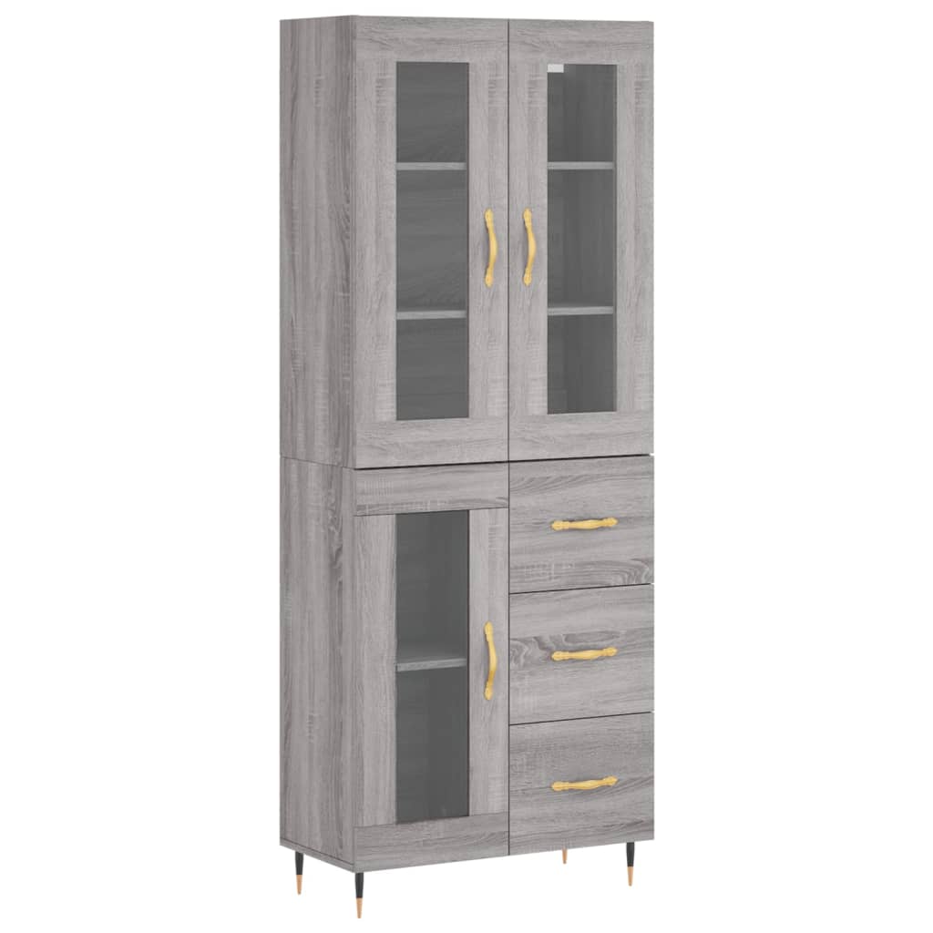 Visoka komoda siva sonome 69,5x34x180 cm od konstruiranog drva