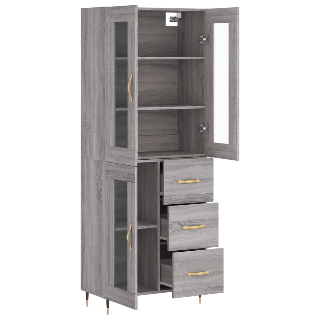 Visoka komoda siva sonome 69,5x34x180 cm od konstruiranog drva