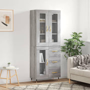 Visoka komoda siva sonome 69,5x34x180 cm od konstruiranog drva