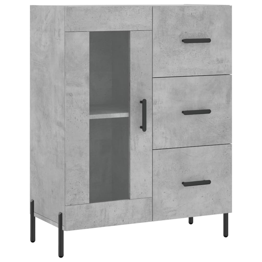 Visoka komoda siva betona 69,5x34x180 cm od konstruiranog drva