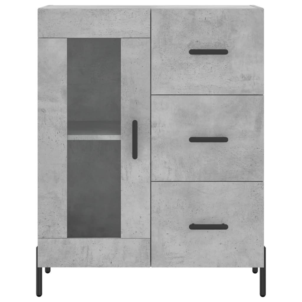 Visoka komoda siva betona 69,5x34x180 cm od konstruiranog drva
