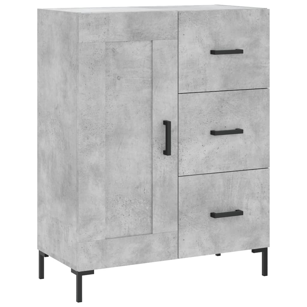 Visoka komoda siva betona 69,5x34x180 cm od konstruiranog drva