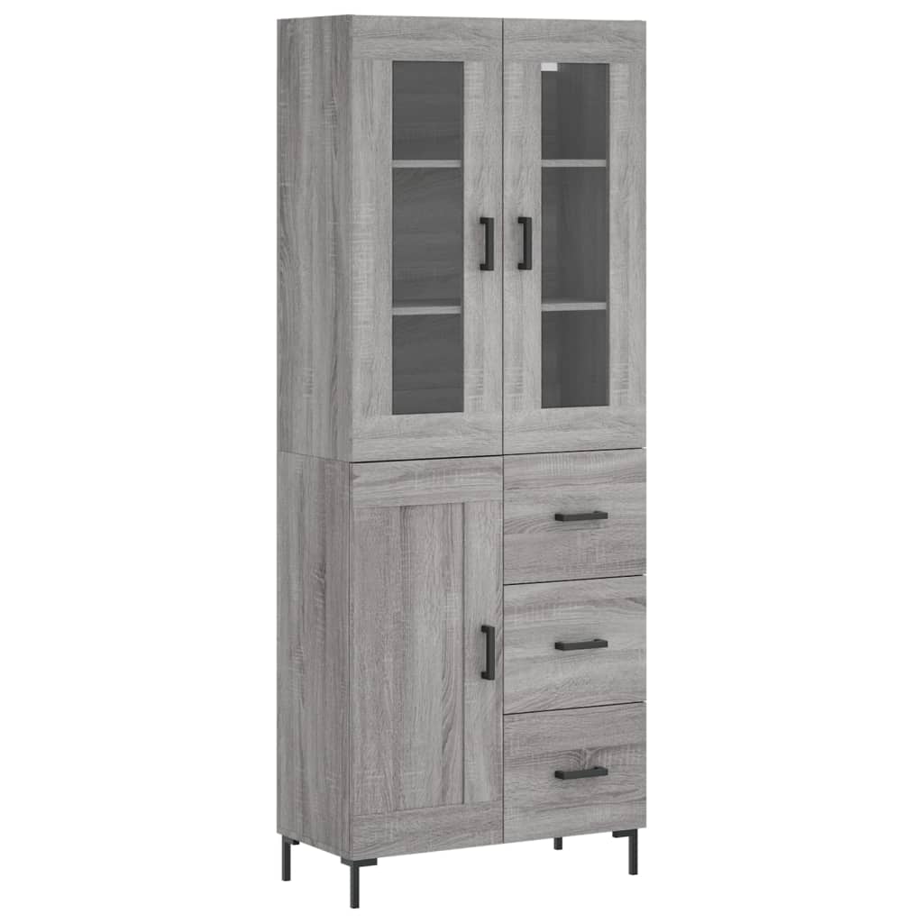 Visoka komoda siva sonome 69,5x34x180 cm od konstruiranog drva