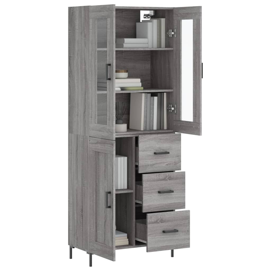 Visoka komoda siva sonome 69,5x34x180 cm od konstruiranog drva