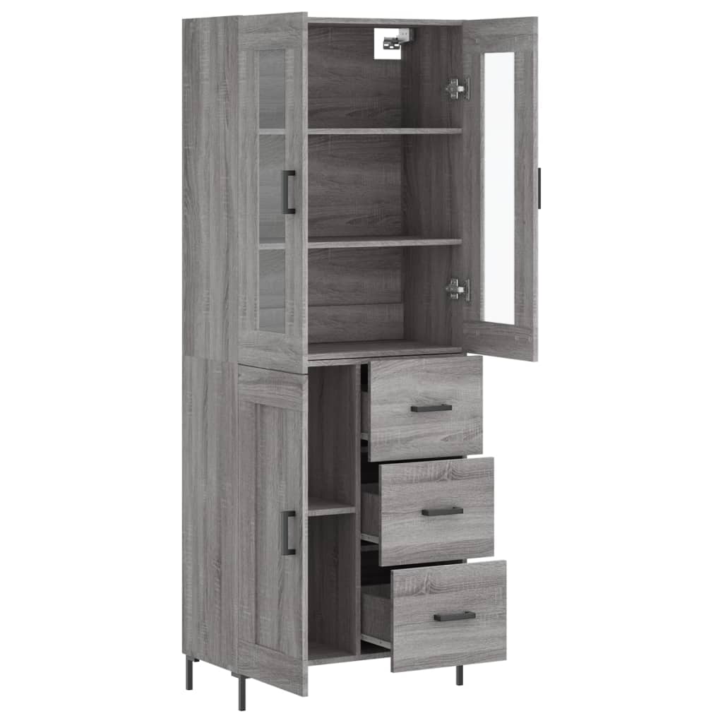 Visoka komoda siva sonome 69,5x34x180 cm od konstruiranog drva
