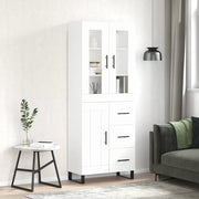 Visoka komoda bijela 69,5x34x180 cm konstruirano drvo