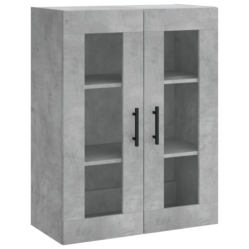 Visoka komoda siva betona 69,5x34x180 cm od konstruiranog drva