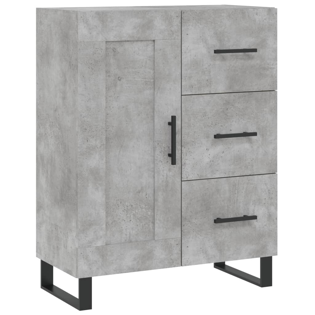 Visoka komoda siva betona 69,5x34x180 cm od konstruiranog drva
