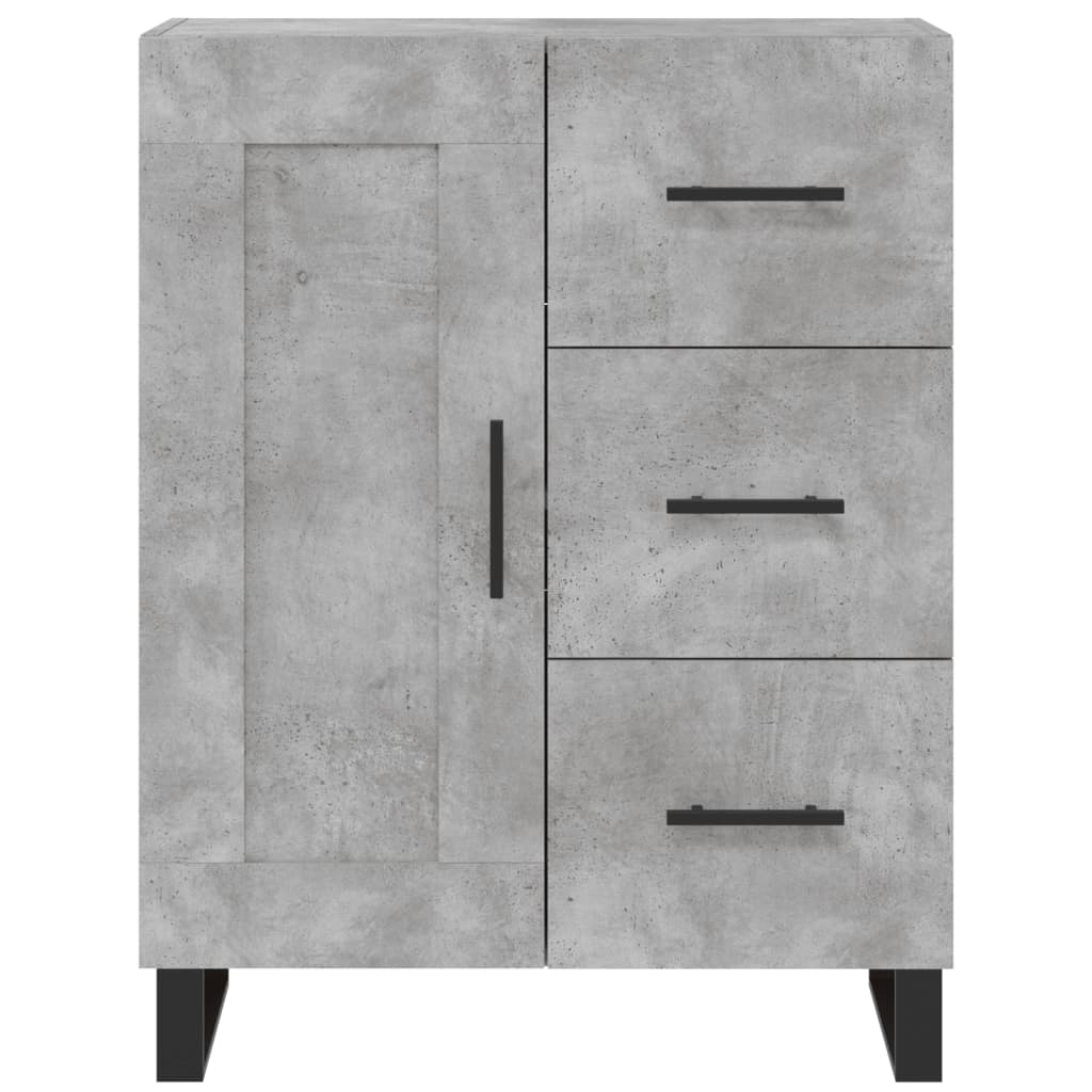 Visoka komoda siva betona 69,5x34x180 cm od konstruiranog drva