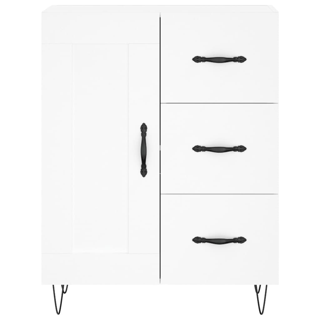 Visoka komoda bijela 69,5x34x180 cm konstruirano drvo