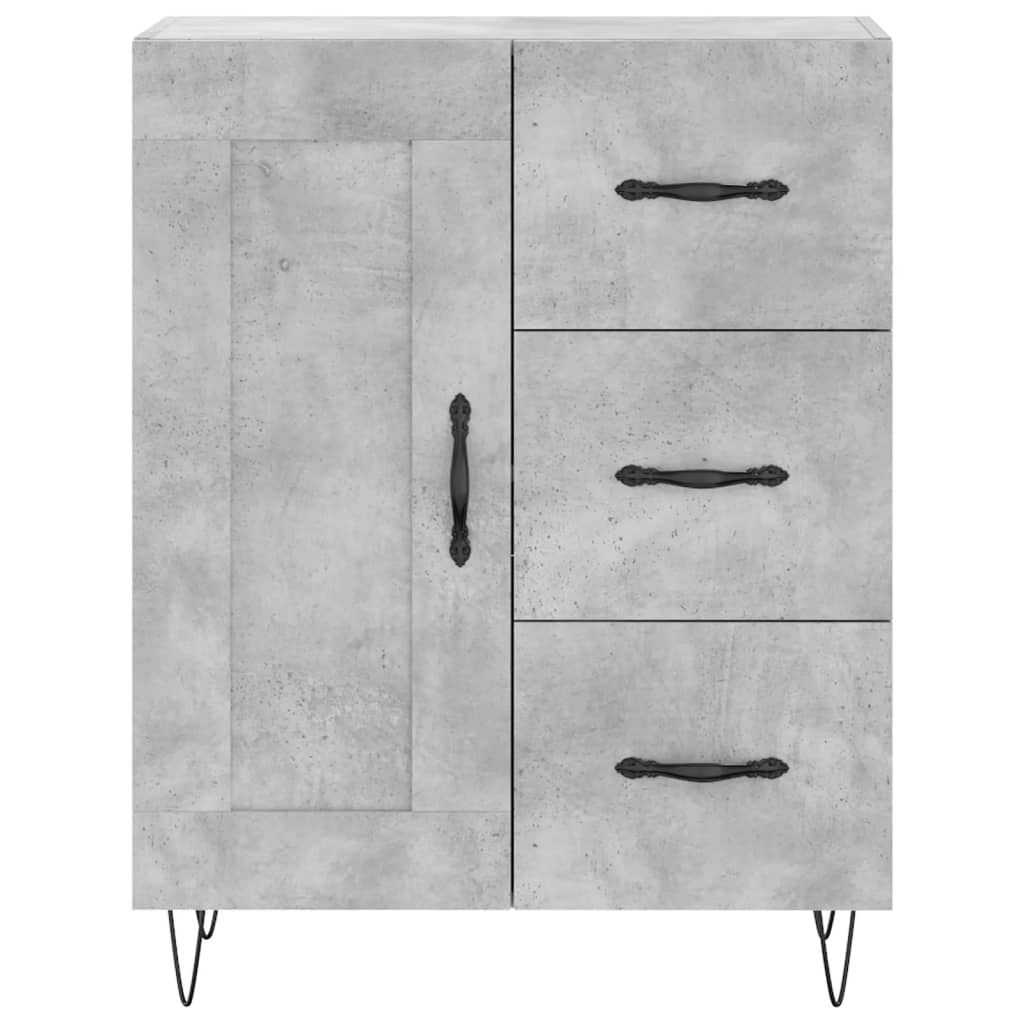 Visoka komoda siva betona 69,5x34x180 cm od konstruiranog drva