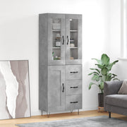 Visoka komoda siva betona 69,5x34x180 cm od konstruiranog drva