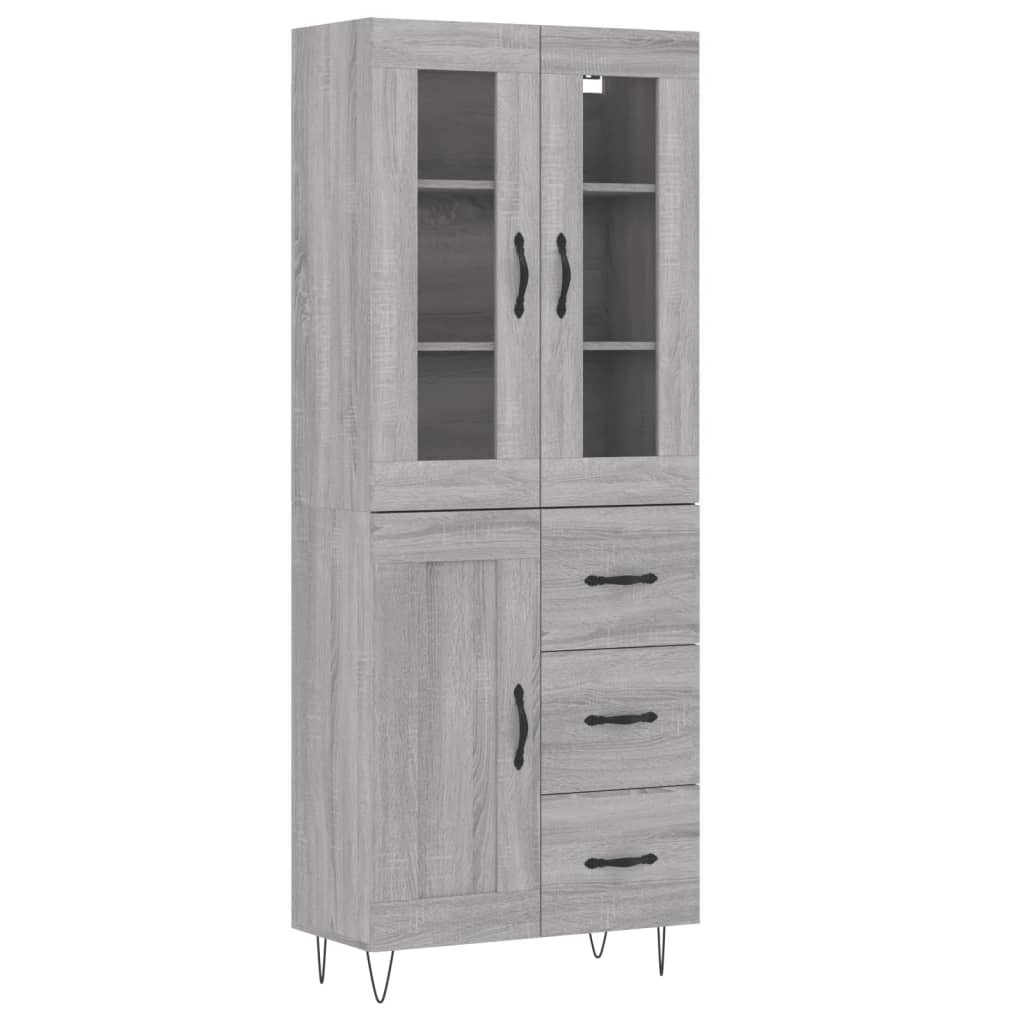 Visoka komoda siva sonome 69,5x34x180 cm od konstruiranog drva