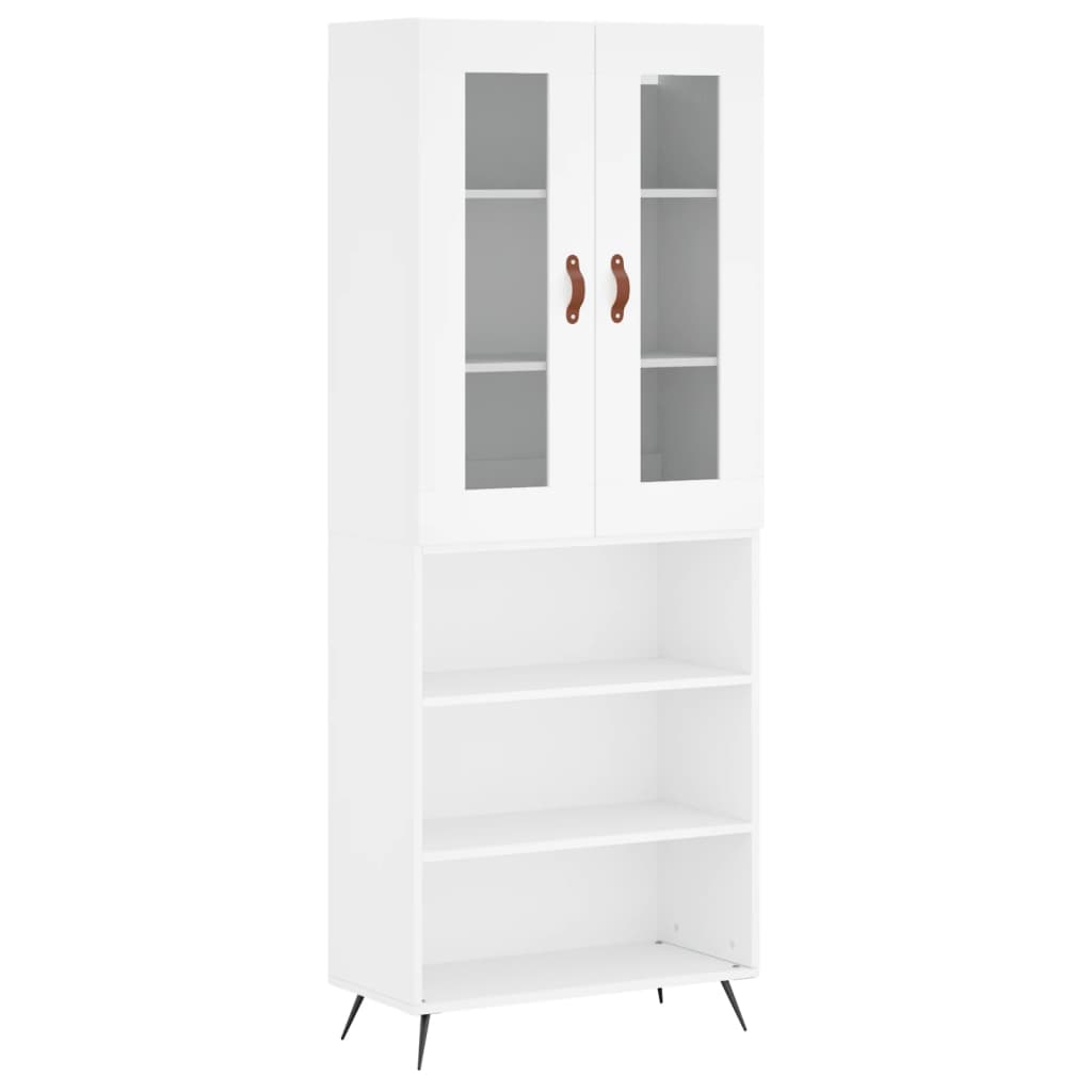 Visoka komoda bijela 69,5x34x180 cm konstruirano drvo