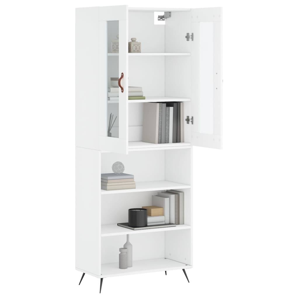 Visoka komoda bijela 69,5x34x180 cm konstruirano drvo