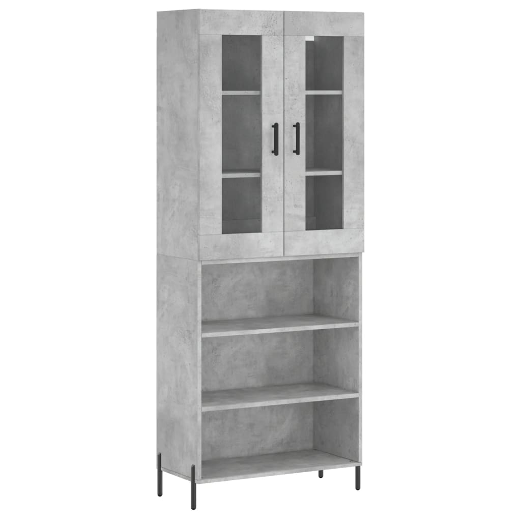 Visoka komoda siva betona 69,5x34x180 cm od konstruiranog drva