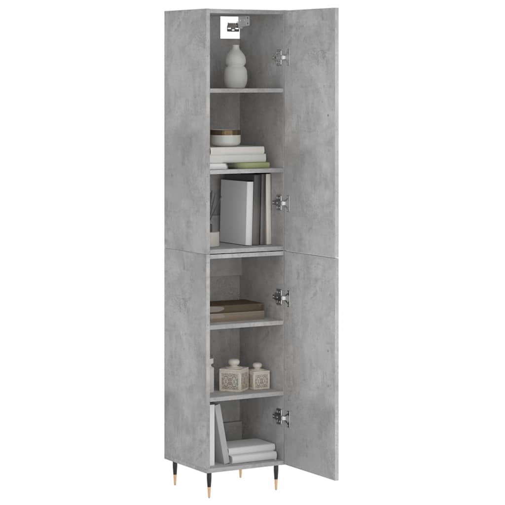 Visoka komoda siva betona 34,5x34x180 cm od konstruiranog drva