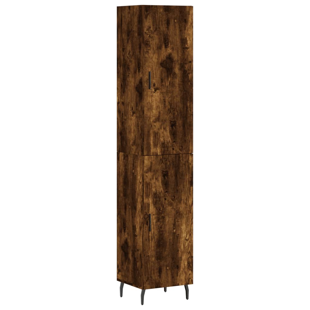 Visoka komoda dimljeni hrast 34,5x34x180cm konstruiranog drva