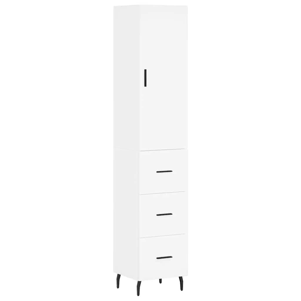 Visoka komoda bijeli 34,5x34x180 cm od konstruiranog drva
