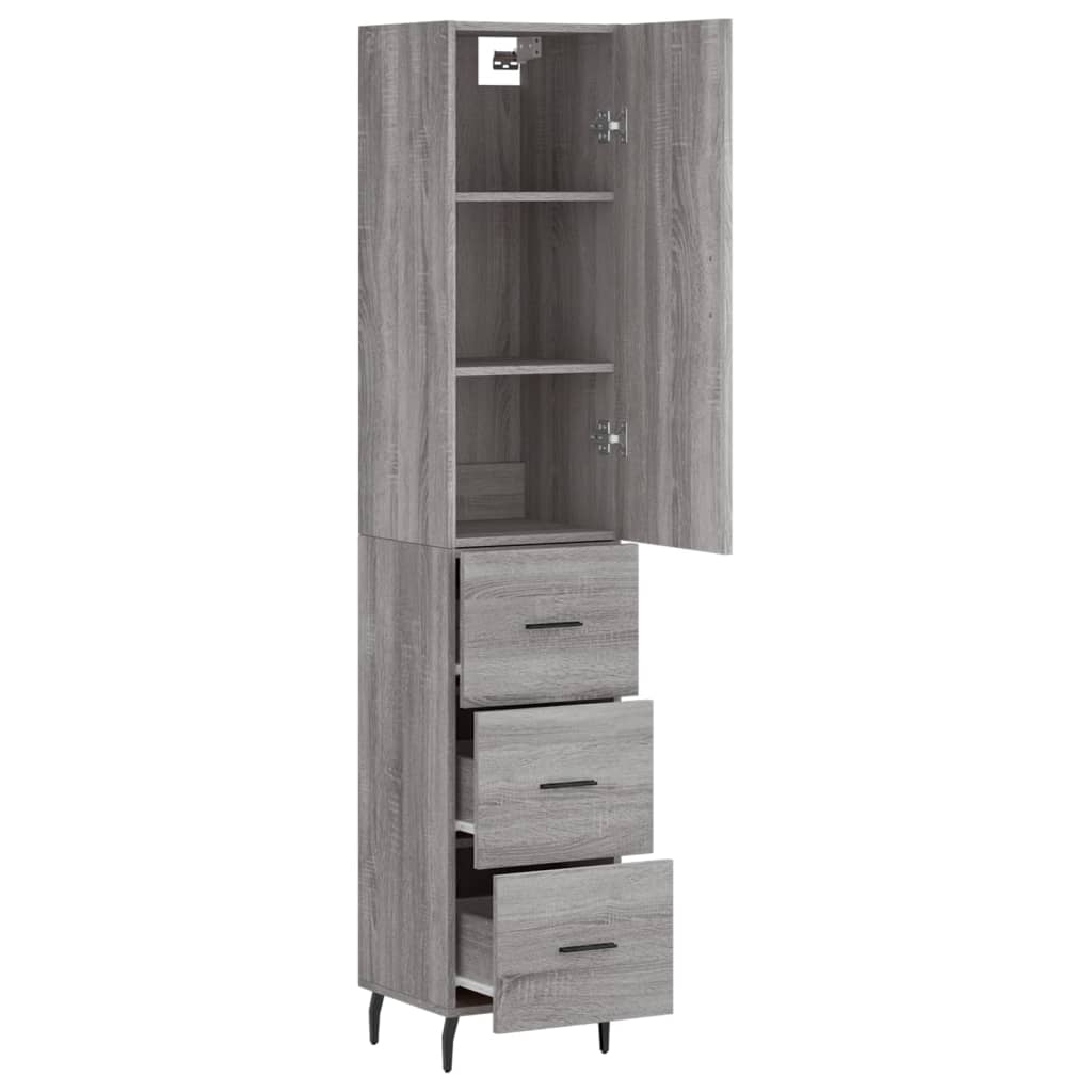 Visoka komoda siva sonome 34,5x34x180 cm od konstruiranog drva
